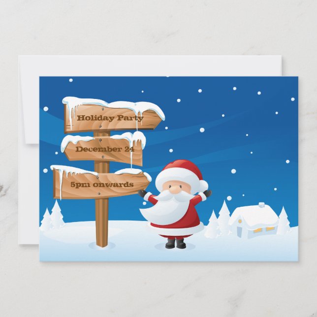 Santa Christmas Holiday Party Invitation Card (Front)
