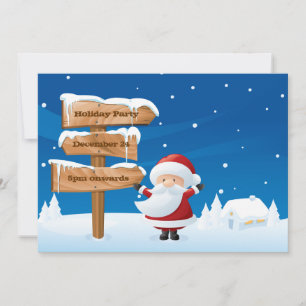 Santa Christmas Holiday Party Invitation Card