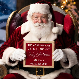 Santa Christmas Holidays Pregnancy Announcement  Poster