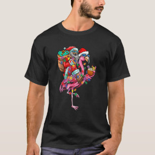 Santa Christmas In July Flamingo Summer Vacation M T-Shirt