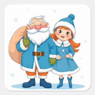 Santa Christmas Joy Winter Fest Magic 🎅❄️🎄✨ Square Sticker