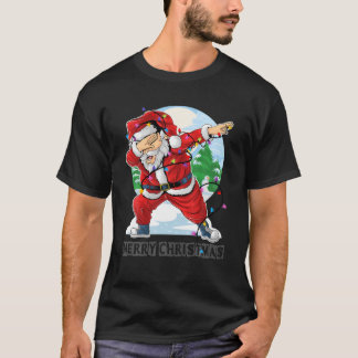 Santa Christmas Lights Funny Christmas Tree T-Shirt