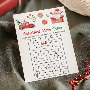 Santa Christmas Maze Game Holiday Card