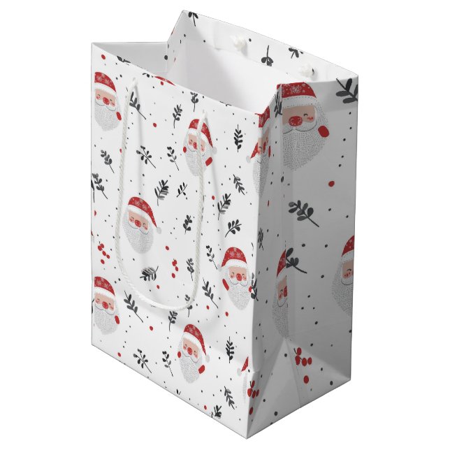Santa - Christmas Medium Gift Bag (Front Angled)