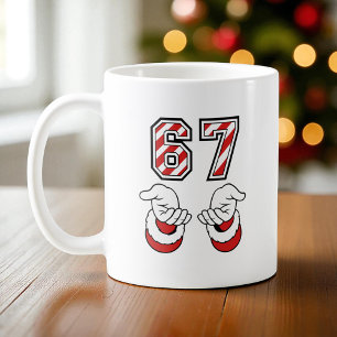 Santa Christmas Meme Six Seven 67 6 7 Holiday Coffee Mug