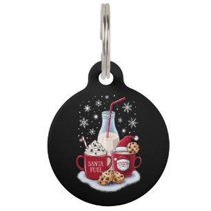 Santa Christmas Milk and Cookies Latte Family Xmas Pet Tag