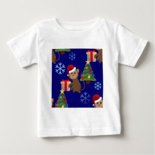 santa christmas monkey emoji baby T-Shirt