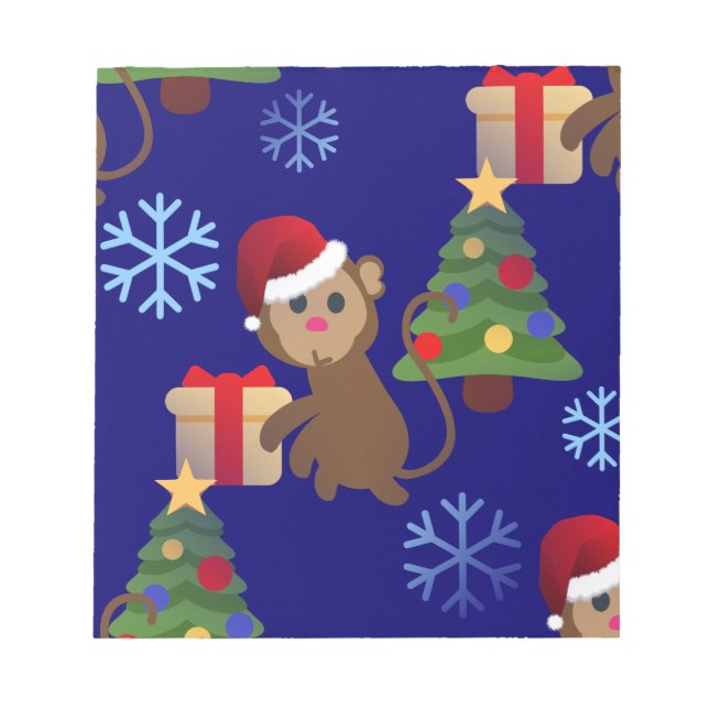 santa christmas monkey emoji notepad (Front)