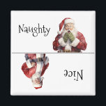 Santa Christmas Naughty Nice Magnet<br><div class="desc">This design was created though digital art. It may be personalised in the area provide or customising by choosing the click to customise further option and changing the name, initials or words. You may also change the text colour and style or delete the text for an image only design. Contact...</div>