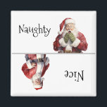 Santa Christmas Naughty Nice Magnet<br><div class="desc">This design was created though digital art. It may be personalised in the area provide or customising by choosing the click to customise further option and changing the name, initials or words. You may also change the text colour and style or delete the text for an image only design. Contact...</div>