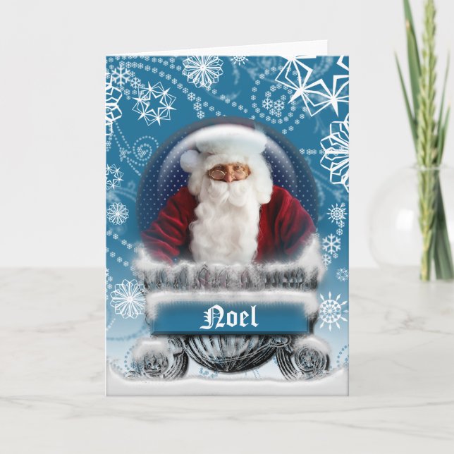 Santa Christmas Noel Snow Globe Photo Template (Front)