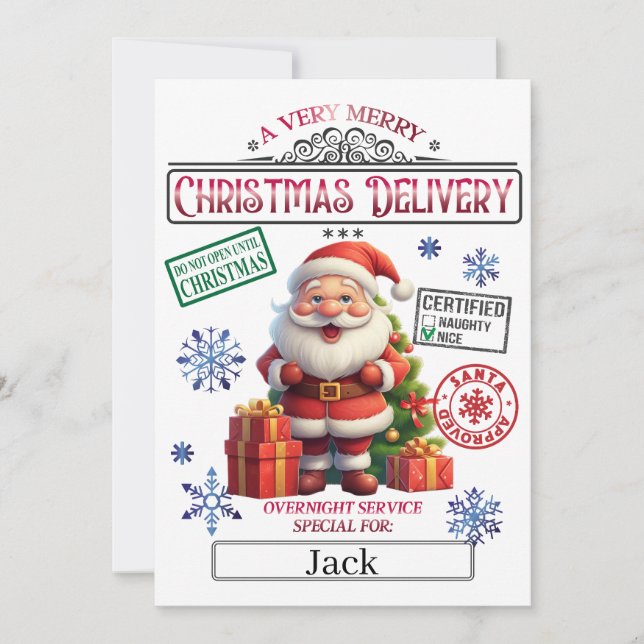 Santa Christmas Official Nice List Certificate  Invitation (Front)