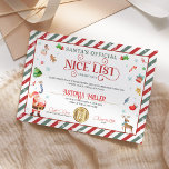 Santa Christmas Official Nice List Certificate Invitation<br><div class="desc">Santa Christmas Official Nice List Certificate.</div>