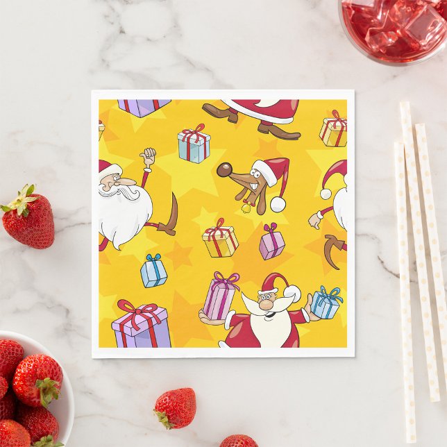 Santa Christmas Pattern Paper Napkins (Creator Uploaded)