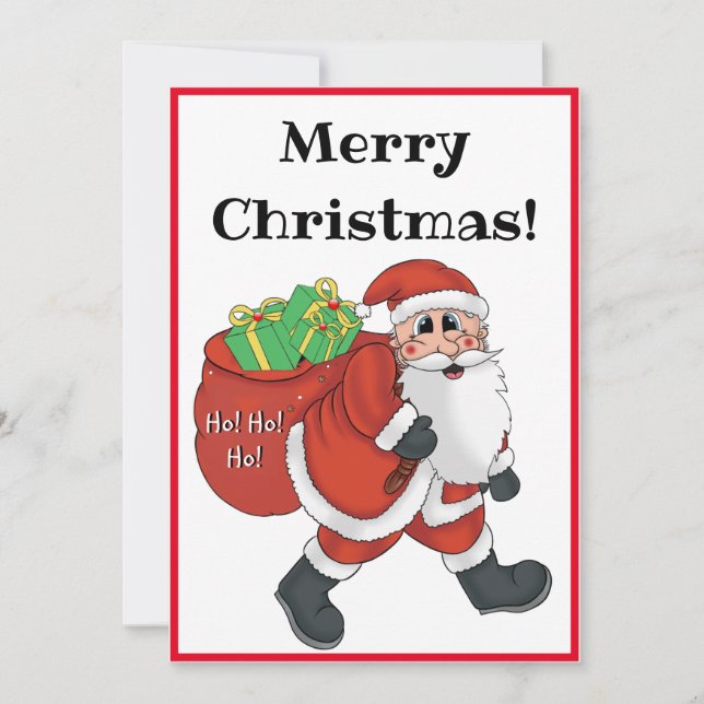 Santa Christmas Poem Holiday Card (Front)