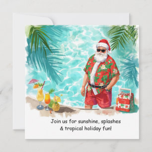 Santa Christmas Pool Party Invitation