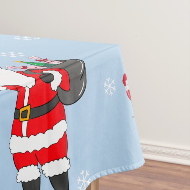 Santa Christmas Red Wine Decor Festive Holiday  Tablecloth (In Situ)