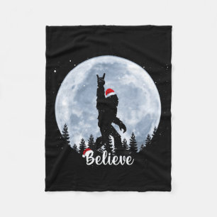 Santa Christmas Rock Sasquatch Xmas Girl T Shirt Fleece Blanket