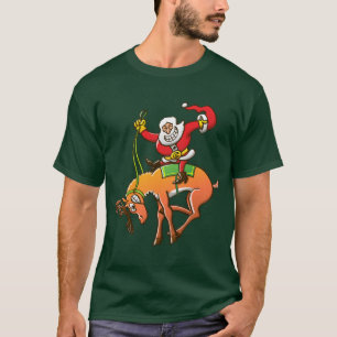 Santa Christmas Rodeo T-Shirt
