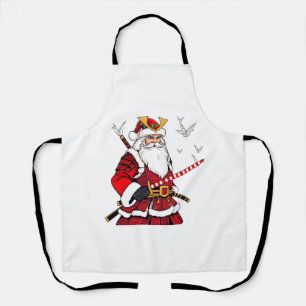 Santa Christmas Santa Claus Japanese Art Samurai Apron