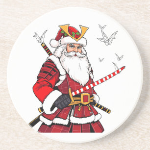 Santa Christmas Santa Claus Japanese Art Samurai Coaster