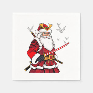 Santa Christmas Santa Claus Japanese Art Samurai  Napkin
