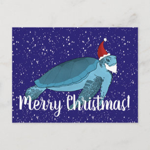 Santa Christmas Sea Turtle  Card