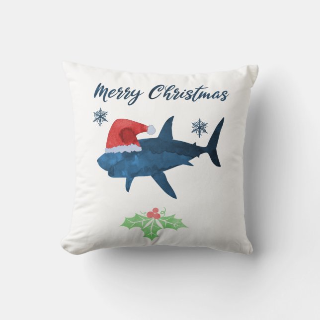 Santa Christmas Shark Cushion (Front)