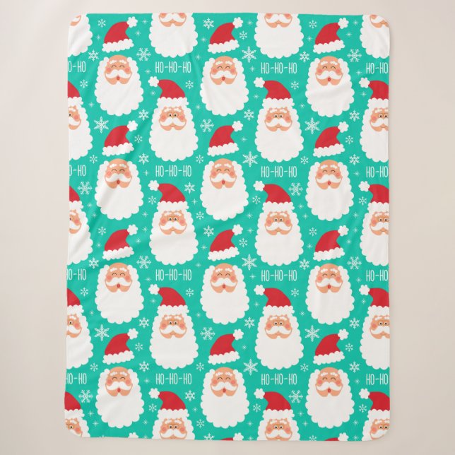 Santa Christmas Sherpa Blanket (Front)