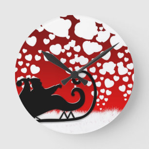 Santa Christmas Snowflake Winter Peace Destiny Round Clock