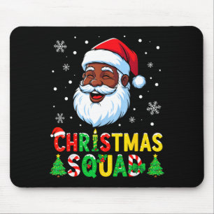 Santa Christmas Squad Black Men African American F Mouse Pad