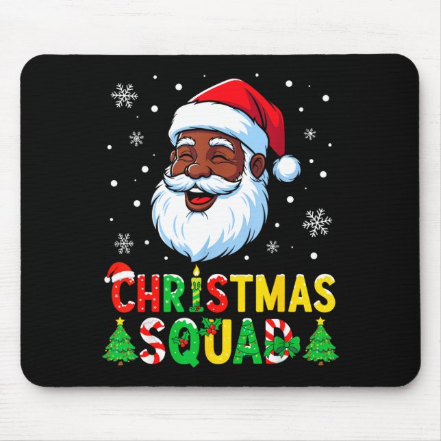 Santa Christmas Squad Black Men African American F Mouse Pad (Front)