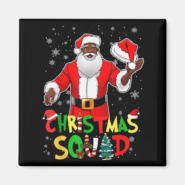 Santa Christmas Squad Black Men African American P Magnet (Front)
