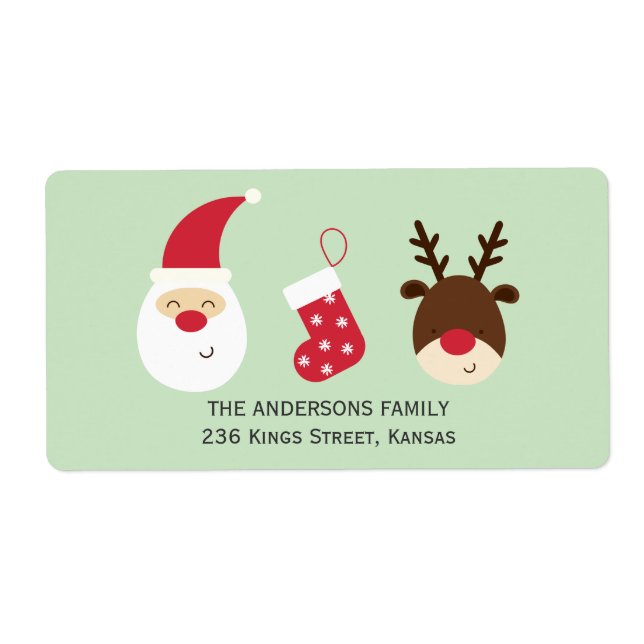 Santa, Christmas stocking and reindeer (Front)