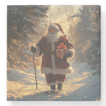 Santa Christmas Stone Coaster