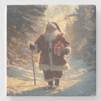 Santa Christmas Stone Coaster