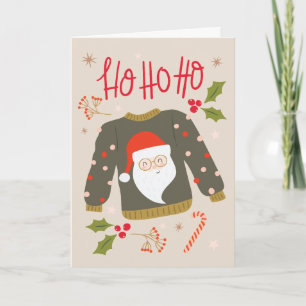 Santa Christmas Sweater Christmas Card
