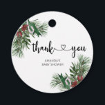 Santa Christmas Thank You  Favour Tags<br><div class="desc">Evergreen  baby shower Thank You Tag. Matching items available.</div>