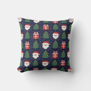 Santa Christmas Trees and Gifts Cushion