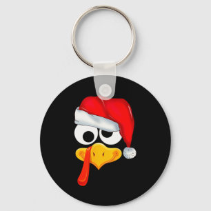 Santa Christmas Turkey Face Funny Family Matching  Key Ring