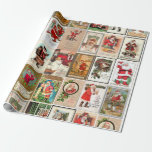 Santa Christmas Wrapping Paper<br><div class="desc">A wonderful collection of vintage Christmas card images brought together to make a classic Christmas Santa wrapping,  gift paper. Look for coordinating gift tags!</div>