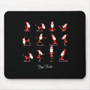 Santa Christmas Yoga Pose Santa Namaste Namasleigh Mouse Pad