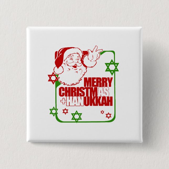 Santa Christmukkah 15 Cm Square Badge (Front)