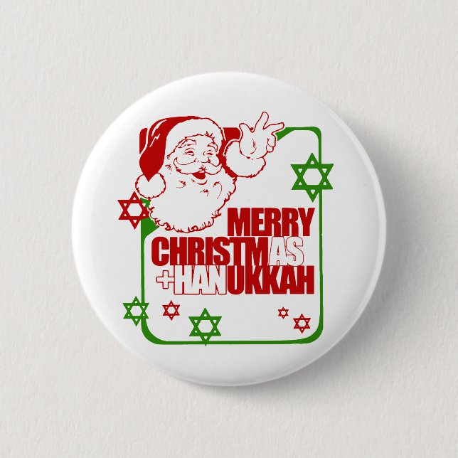 Santa Christmukkah 6 Cm Round Badge (Front)