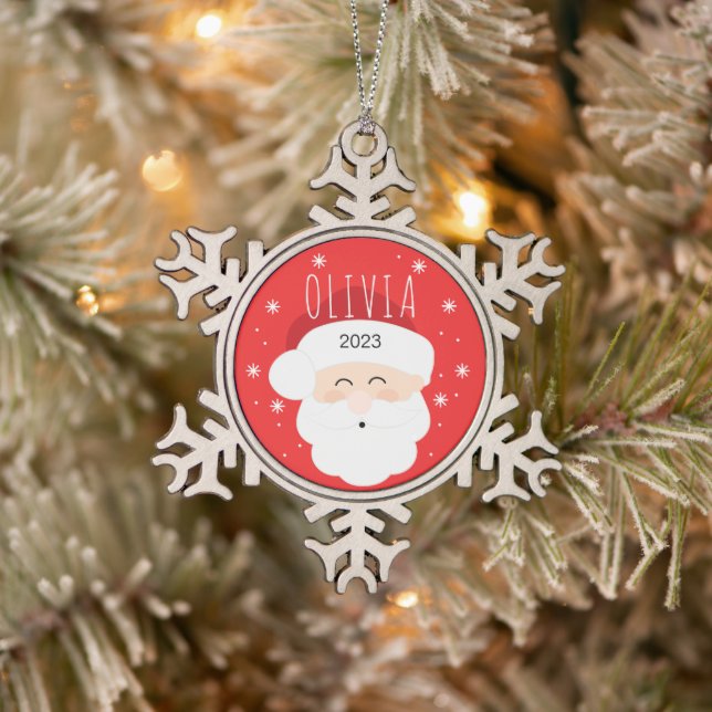 Santa Circle Snowflake Ornament (Tree)