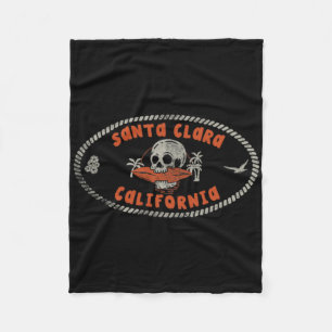 Santa Clara California Ca Retro Surfer Front And C Fleece Blanket