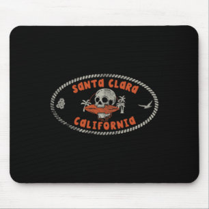 Santa Clara California Ca Retro Surfer Front And C Mouse Pad