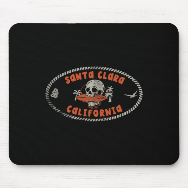 Santa Clara California Ca Retro Surfer Front And C Mouse Pad (Front)