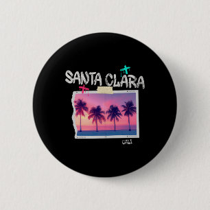 Santa Clara California Retro Surfer Vintage Beach 6 Cm Round Badge