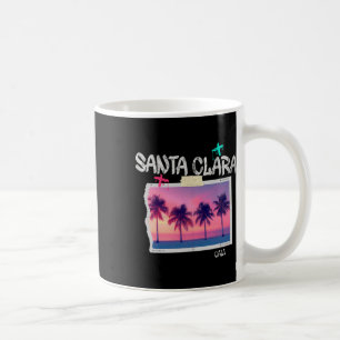 Santa Clara California Retro Surfer Vintage Beach Coffee Mug